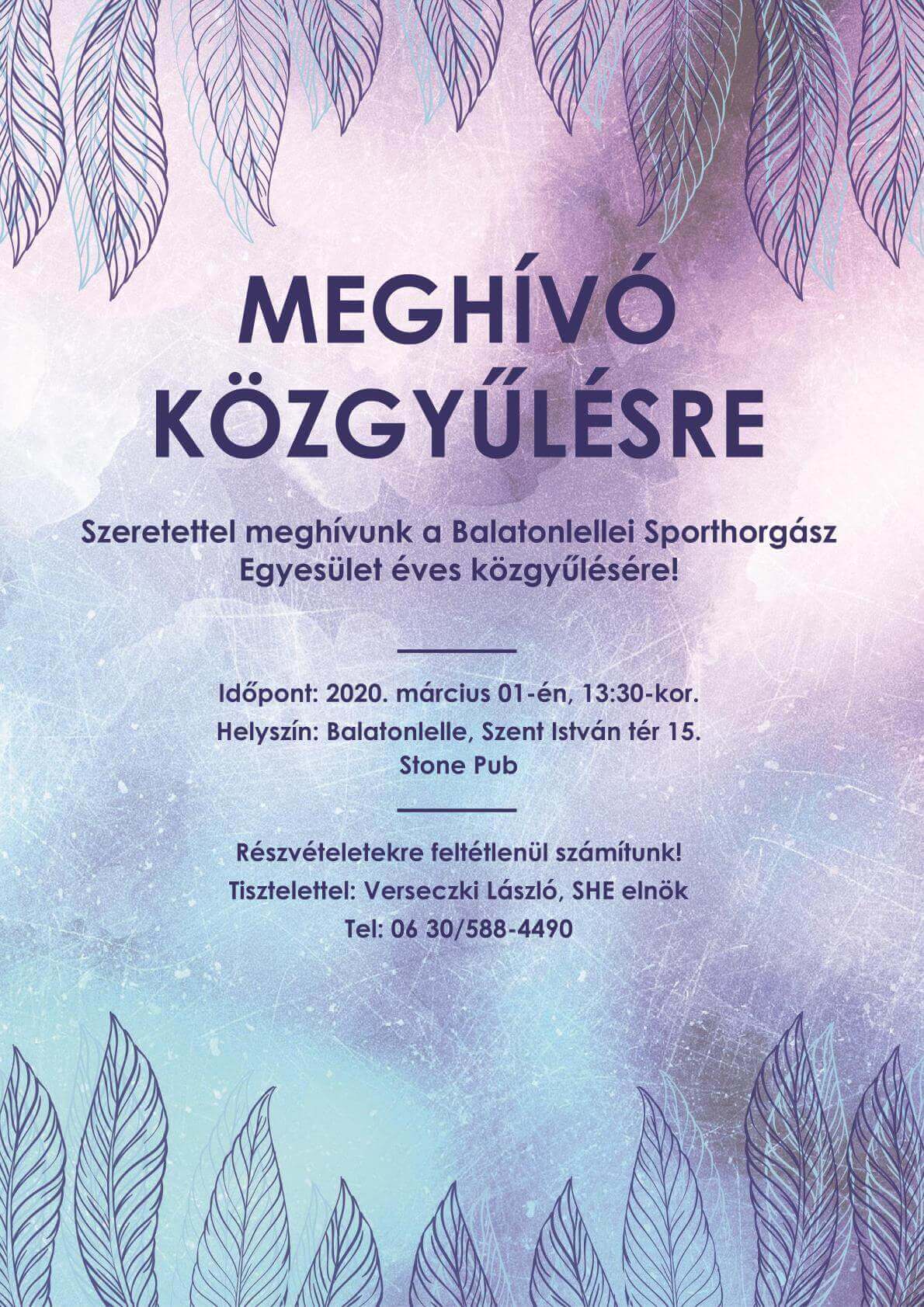 Meghívó közgyűlésre